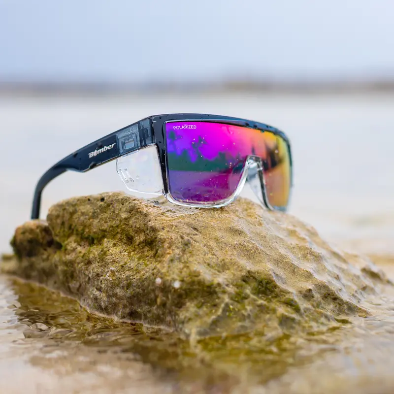 BUZZ BOMB ANSI Z87+ Safety Sunglasses Mirrored Colored Lens Side Protection Removable Side Shields Eye Protection