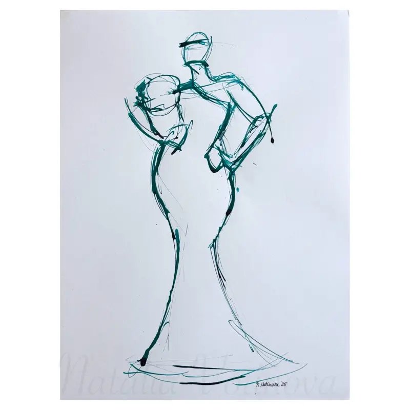 Ink Sketch by Natalia Votinova 9x12 - Original Artwork – Signed