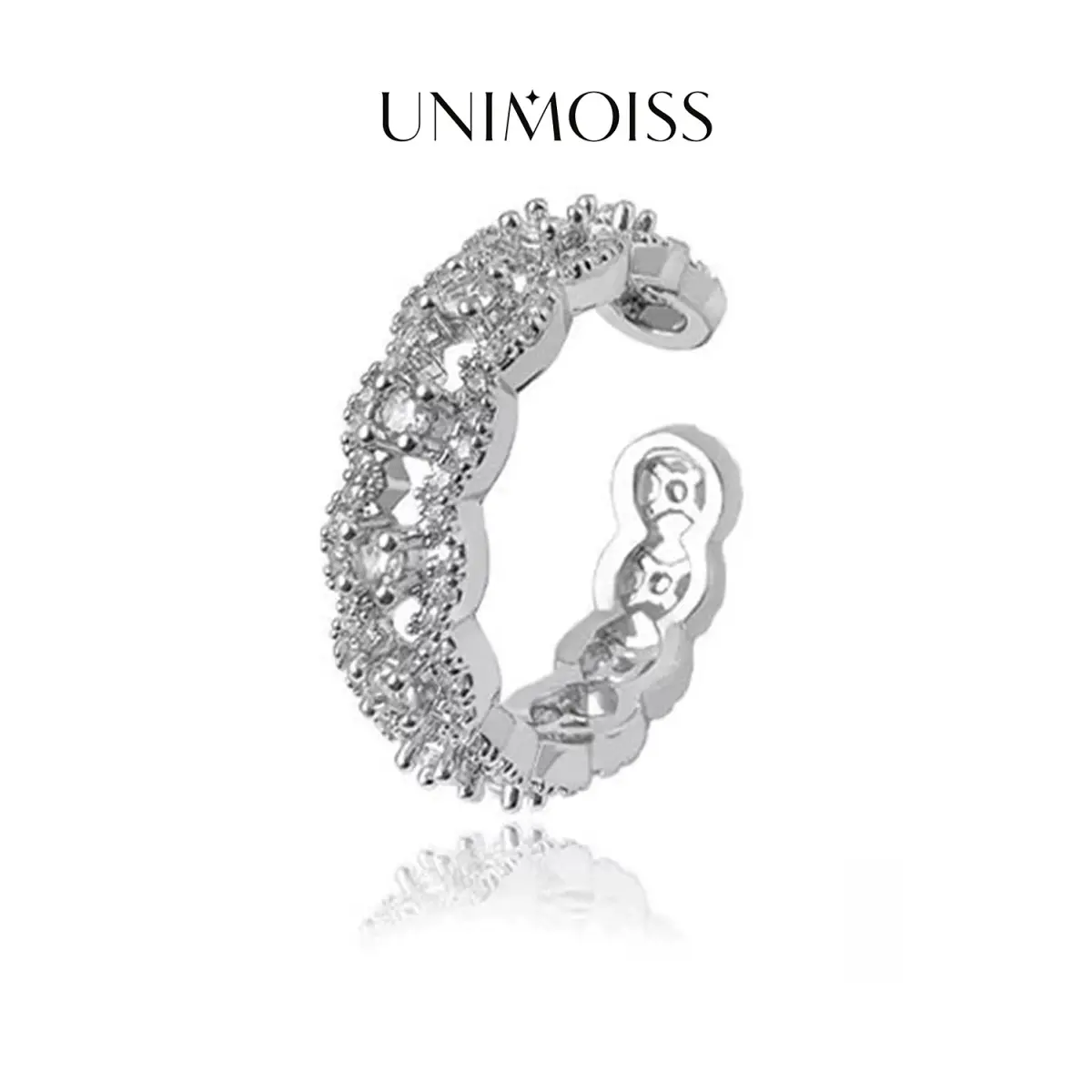 UniMoiss Vintage Lace Pavé Openwork Ring Adjustable Open Band Ring Wedding Engagement Anniversary Valentine's Day Birthday Gift Daily Wear men woman gift fashion jewelry