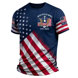 3D All Over Print T-shirt Menswear Streetwear For Man Gifts For Dad Independence Day Patriotic America Shirt 4th of July Tee USA Flag  BTU