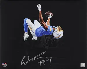 Quentin Johnston Los Angeles Chargers Autographed "16 x 20" Backflip Spotlight Photograph - Fanatics Authentic Certified