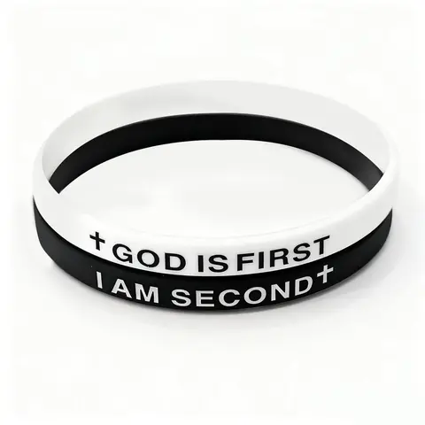 Unisex High Quality Faith-Based Christian Engraved Synthetic Silicone Rubber Bracelet - God Is First Cross, Bible Verses, Durable, Comfortable Daily Reminder, Jewelry for Women, Accessories Adults, Gifts Adults, Mens Gifts, Baptism/Birthday Accessory