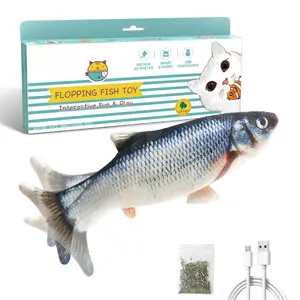 Cat Toys Flopping Fish with SilverVine, Moving Cat Kicker, Floppy Wiggle Fish for Small Dogs, Interactive Motion Kitten Exercise Toys, Mice Animal Toys 10.5"