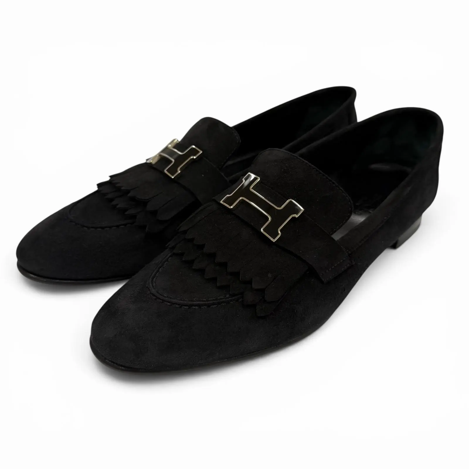 Pre-owned HERMÈS Suede Small Leather Goods Hermes Mocassin Royale Loafers