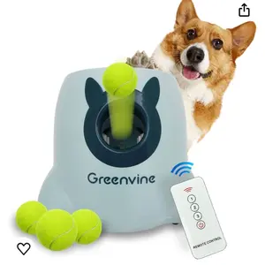 Automatic Dog Ball Thrower Launcher Dog Fetch Machine for Small to Medium Sized Dogs Adjustable Launch Distances Ball Launcher for Dogs Power Ball Thrower for Dog