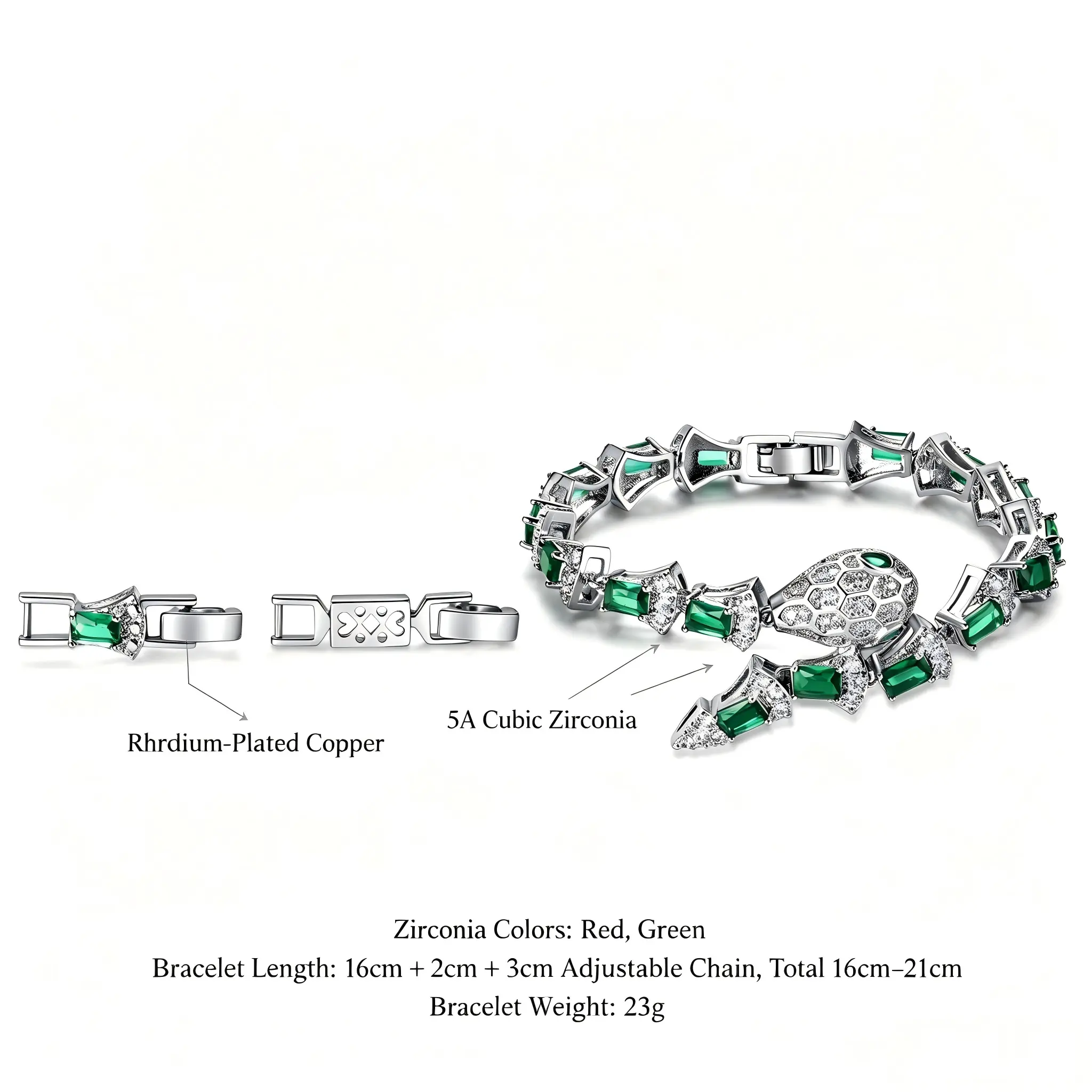 Manba Tennis Style Bracelets & Bangles - 16-21cm Rhodium-Plated, Waterproof, Anti-Pinch, 5A+ Zirconia Glow Copper Exquisite High Quality Jewelry for Men and Women