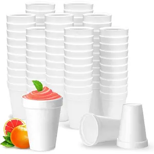 12 Oz Disposable Foam Cups (100 Pack), White Foam Insulates Hot & Cold Beverages, Made in the USA, To-Go Cups - for Coffee, Tea, Hot Cocoa, Soup, Broth, Smoothie, Soda, Juice