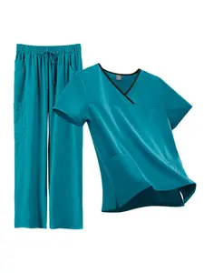 Neutral Lightweight Frosted Set Beauty Salon Summer Care Clothes Skincare and Pet Store Staff Work Clothes