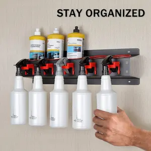 Spray Bottle Storage Rack Car Detailing Tools Organizer Holder Wall-mounted Canister