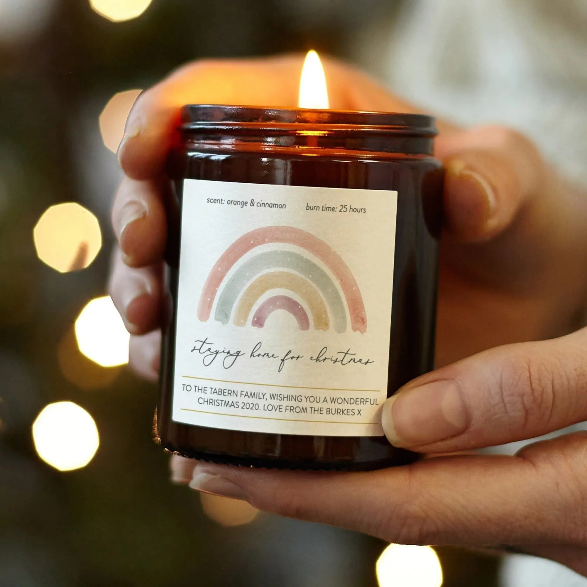 Staying Home for Christmas Candle, Personalised Christmas Gift, Christmas Scented Candle