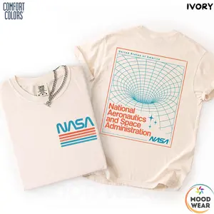NASA Wormhole T-Shirt, NASA Vintage Insignia Comfort Colors T-Shirt, Space Science Apparel, Vintage Graphic Tee, Cotton Unisex Shirt, Trending Shirt