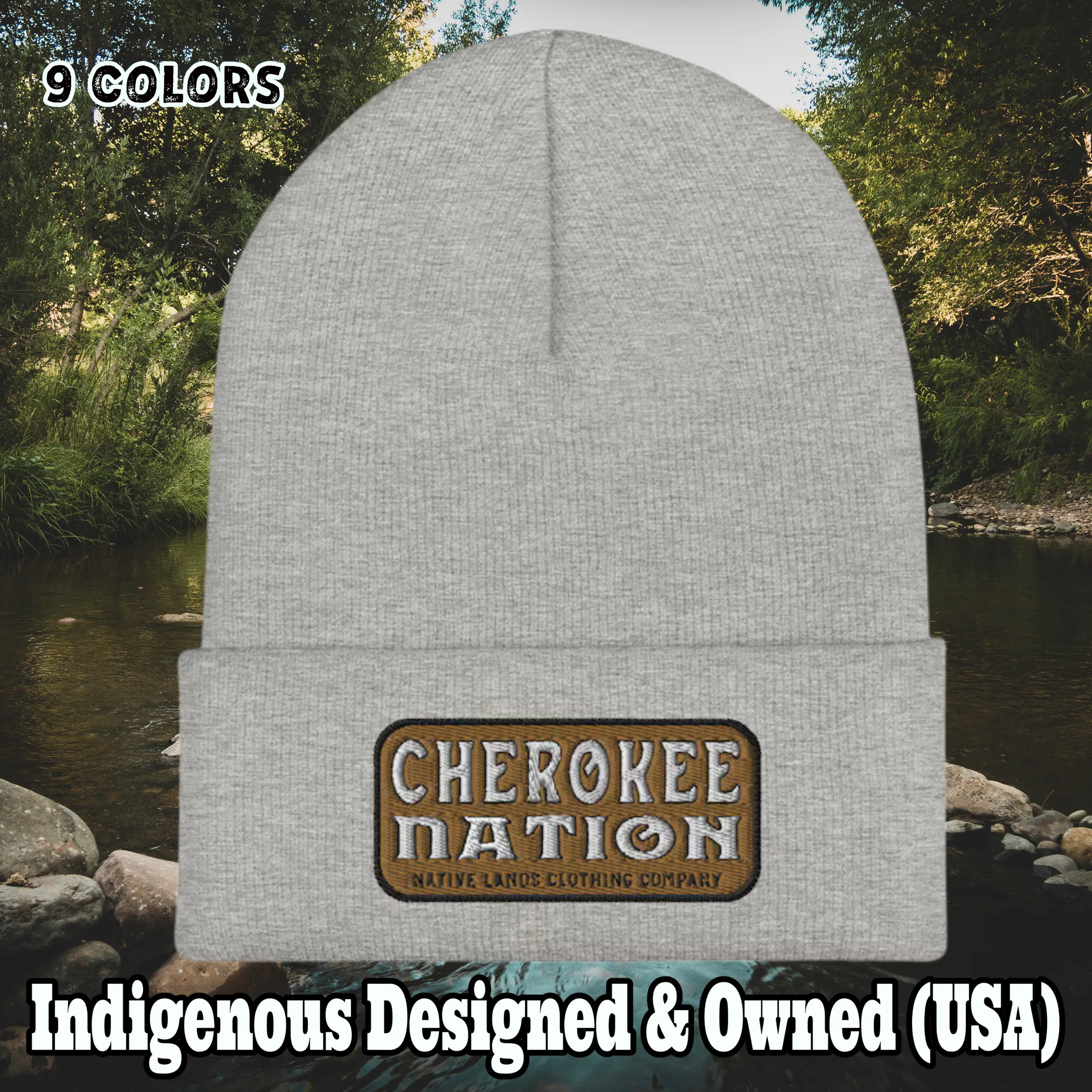 Cherokee Nation Embroidered Cuffed Beanie - Honoring First Nations, Inuit, Native American Indigenous Cultures