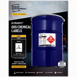Avery UltraDuty GHS Chemical Labels for Laser Printers, Waterproof, UV Resistant, 8.5 x 11, 50 Pack (60501)