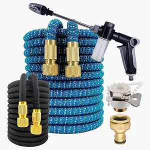 High Pressure Garden Hose, Leak Proof Hose, Inflatable Magic for Watering and Cleaning, 3/4 Conversion Fitting, Universal Connector