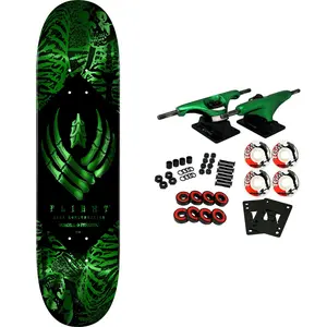 Powell Peralta Skateboard Complete Flight 244 Skeleton Foil Green 8.5" x 32.08"