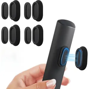 No Hole Magnetic Remote Holder, 4 Pack Strong Self Adhesive Mount, Durable Silicone Organizer for TV, Wall and Fan, Practical Home Storage Bracket for Daily Household Item Arrangement