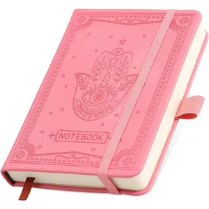 Inner Pocket Notebook Lined Journal 4X 6 Hardcover Leather 288 Page Finger Aesthetic Bound Record College Ruled Reading Diary Notepad For Women Men Travel Work School Office Writing -