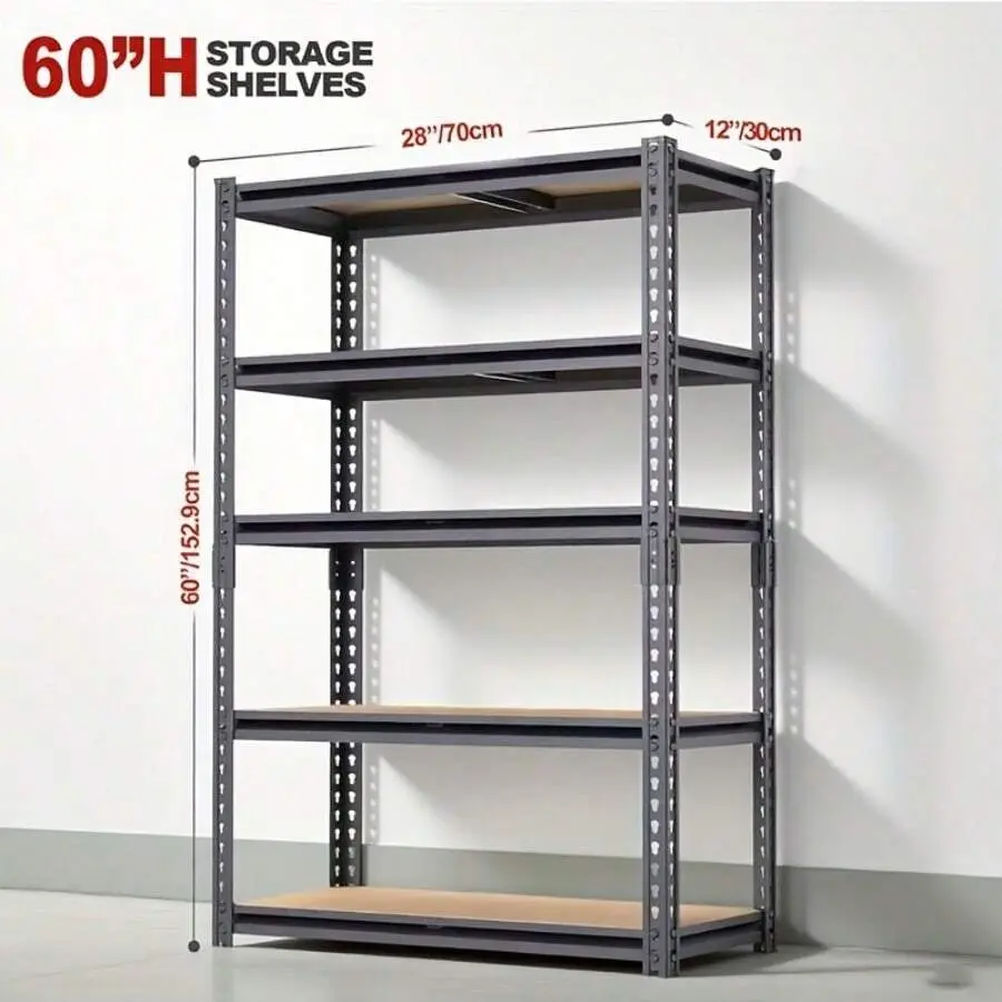 60x27.5x11.8 Inch Shelving 2400LBS 5 Tier Metal 2pcs Adjustable Height shoe rack organizer bathroom organizer shoe storage organizer shower organizer shoe rack hat organizer zapatero organizador shoe storage cabinet pantry organizer Double Tiers Racks