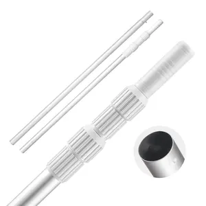 Adjustable Telescopic Pool Pole 3.4 To 12 Ft Aluminum Alloy With Twist Locking For Skimmer Net Cleaner Replacement Part Durable Lightweight Construction Handheld Pool Maintenance Tool