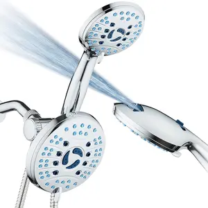 AquaCare As-Seen-On-TV High  Handheld & Rain 50-mode 3-way Shower  Combo with Anti-clog Jets, 2-mode Tub & Pet Power Wash, Extra Wall Bracket, 6 ft. Hose, All Chrome Finish