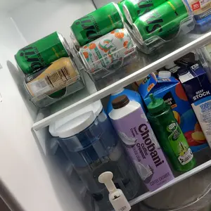 Transparent Plastic Refrigerator Storage Box, 1 Piece Durable Hand-Washable Organizer for Canned Food, Beverages and More, Fridge Storage Organizer