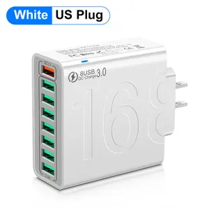 8-Port Fast Charging USB Hub Portable Smart Charger for iPhone 14/Pro/Pro Max/13/12, iPad Pro/Air/Mini, Galaxy S23/S22/S21 and More