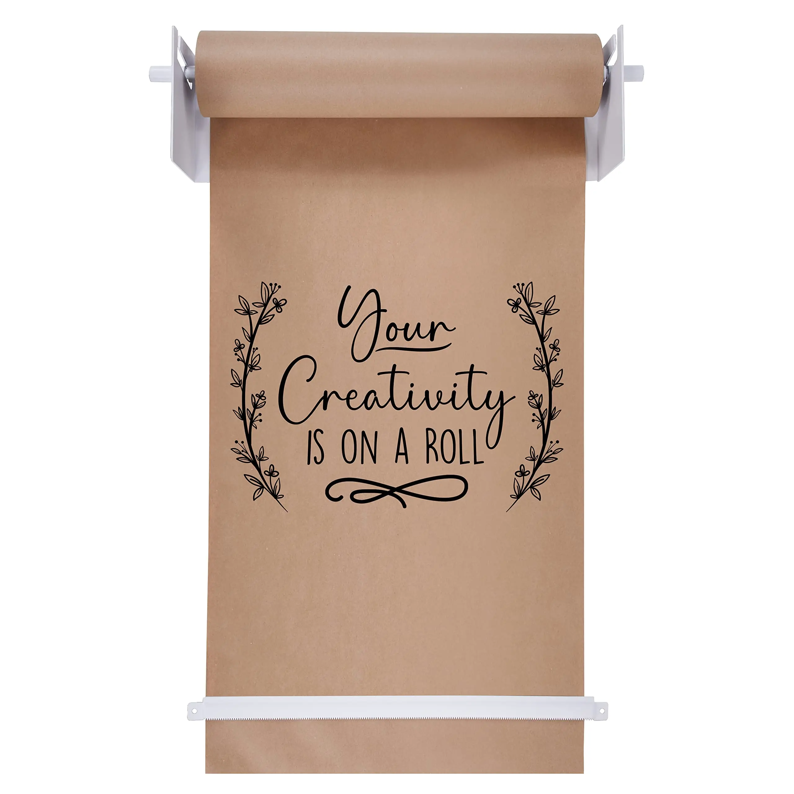 Jumbl Wall Mounted Kraft Paper Dispenser | Hanging Paper Roll with Cutter for Kitchen, DIY Room, Office, Business, & More | Great for to-Do Lists, Menus, Grocery Lists, & Art Projects