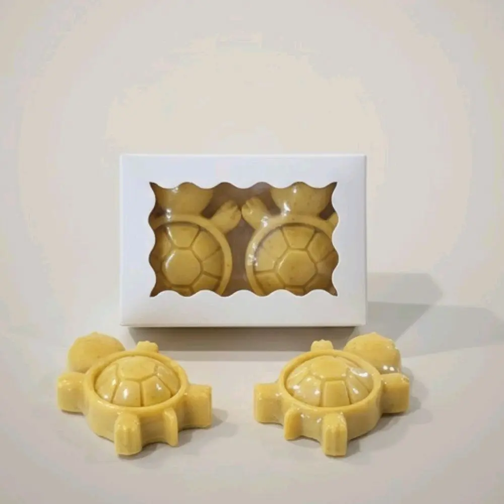 Gentle Glow Turtle Soap Gift Set of Two | Colloidal Oats, Honey & Chamomile | Handmade Sensitive Skin Mini Soaps, Travel Size 30g each