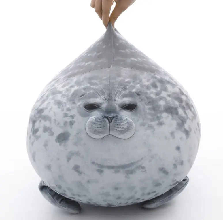 Chubby Seal Plush Toy Soft Plush Stuffed Seal Pillow Kawaii Plush Toy Birthday Gift for Kids Christmas Gift New Year Gift Room Decoration Ocean Animal Pillow