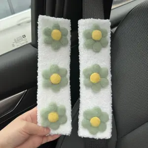 Cute Flower Pattern Car Seat Belt Shoulder Cover, Car Seat Belt Protective Cover, Car Interior Decoration Accessories for Women & Girls, Boujee Car Accessories, Car Interior Accessory