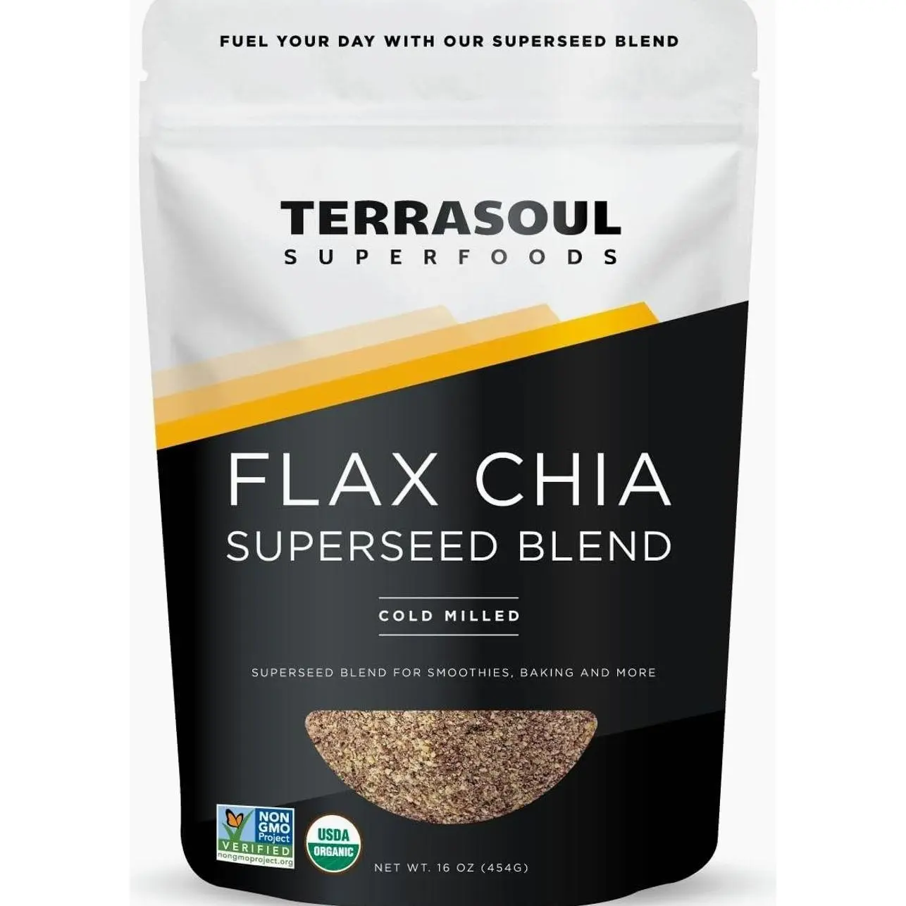 Terrasoul Superfoods Organic Flax Chia Blend, 16 oz - Superseed Boost for Energy & Wellness