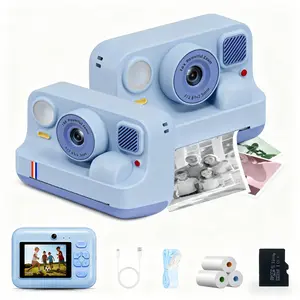 Christmas gift Kids Instant Print Cameras – Dual Lens 1080P, Fun Selfie & Video, Perfect Gift Set with 32GB Cards & 3 Printing Paper, for travel, 2 Pack Birthday Boys Portable Sd
