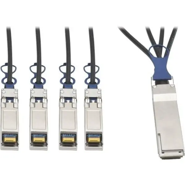 Tripp Lite N281-02M-BK 40GbE to 10GbE Passive Copper 2M Network Component, Zinc Die-Cast Multi-Port Splitter Network Switches & PoE