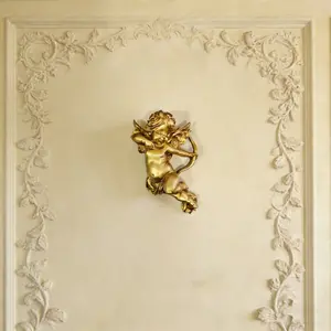 European Vintage Cupid Angel Wall Hanging, Home Indoor Wall Background Decor, Living Room Entrance Wall Art, Elegant Interior Decoration