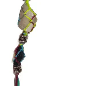 Natural Citrine and Blue Aventurine Keychain