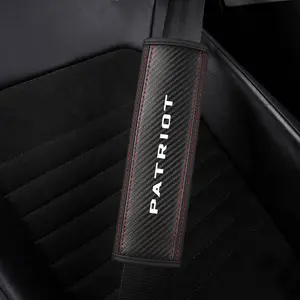 Jeep Patriot Seat Belt Shoulder Cover, PU Leather & Carbon Fiber Stripes, Enhances Driving Comfort, Available in 1pc/2pcs