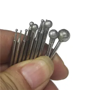 Luo ke 13 count Ball Shape  Burr - 3/32'' Shank  Mounted Round Ball Burs Stone Carving Bits for Rotary Tools includes Dremel