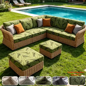 Modern Leaf Pattern Couch Cover, Reusable All-Purpose Dust Cover, Soft Anti-Scratch Pet-Friendly, L-Type Sofa Protector, Multiple Sizes Available