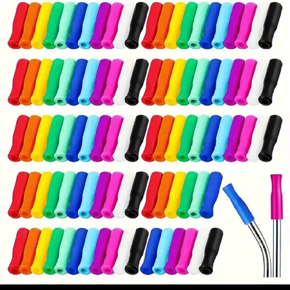 4 pcs Random Color Tumber Straw tip Protector - Assorted Colors for Safe Use in Drinkware