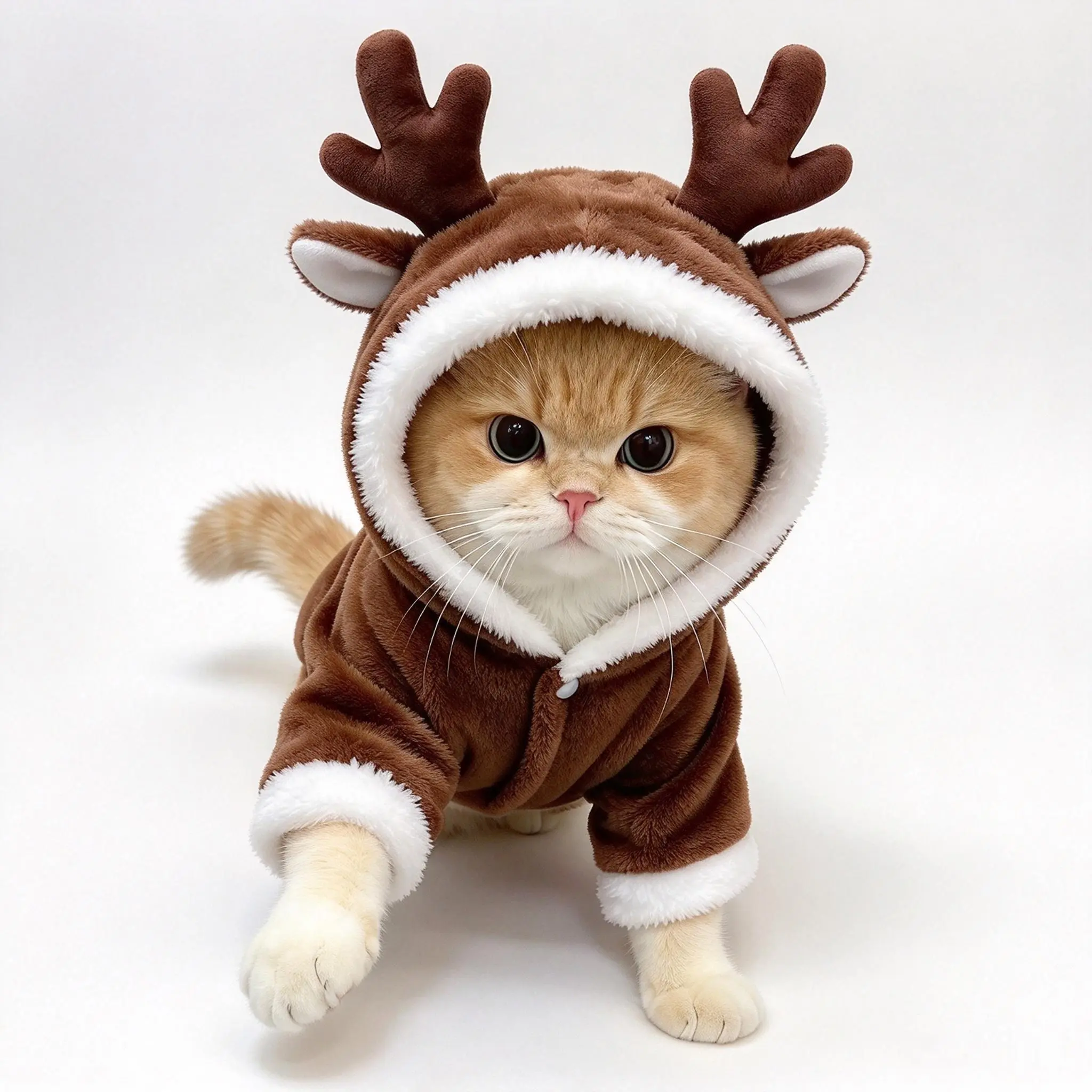 Pet Halloween Costume Cartoon Bear Plush Pet Hoodie Sweater - Cute Kitten Clothes, Warm, Easily Washable, Durable Ease-of-Care Apparel for Small-Medium-Sized Dogs & Cats,Winter Pet Christmas Gift﻿