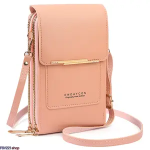 Women's Small Leather Touch-Screen Crossbody Phone Bag - Multi-Functional Wallet Purse with Card Slots, Convertible Shoulder Bag for Daily Travel, Errands