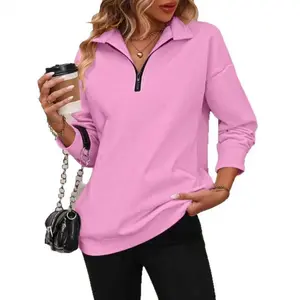 Women’s half-zip long-sleeve sweatshirt fashion pullover hoodie for casual everyday wear essential piece tops hoodies women sweatshirts winter outfits comfort hoodies crewneck sweatshirt football sweatshirt graphic hoodie womenswear jeans