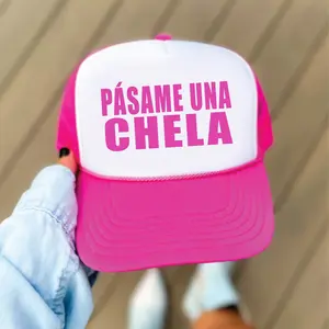 PASAME UN CHELA PINK/WHITE TRUCKER HAT
