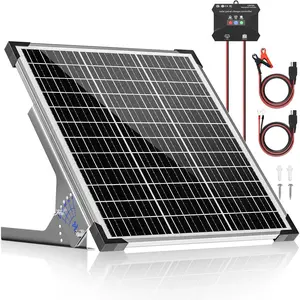 50W Solar Panel Kit, 12V Solar  Trickle Charger Maintainer + 10A MPPT Charge Controller + Adjustable Mount Bracket, Solar Panel  Charger for  Boat Marine RV Roof