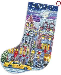 Winter Townhouse Stocking L8085 Counted Cross Stitch Kit