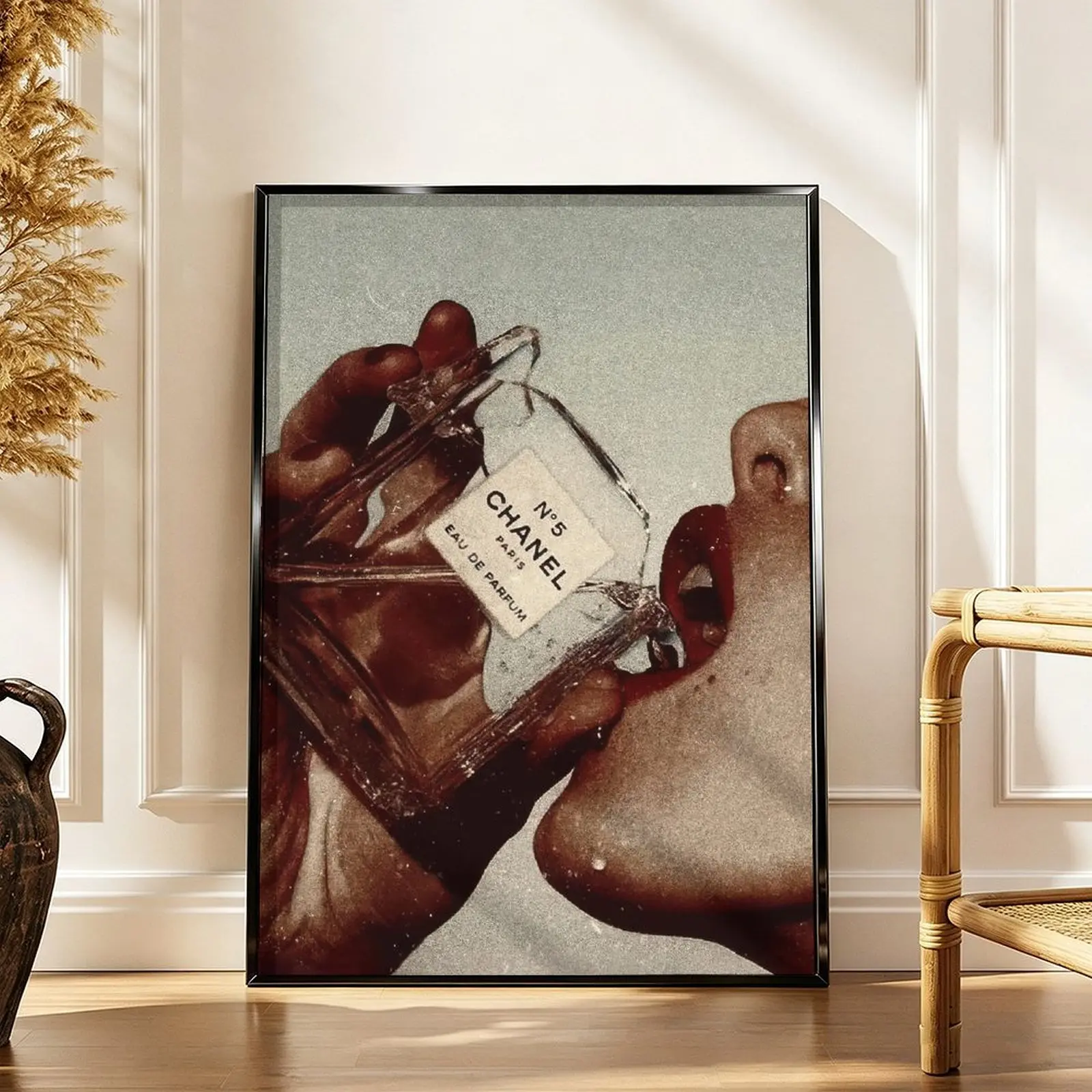 Vintage French Aesthetic Poster, Surreal Perfume Hand Wall Art for Bedroom, Living Room and Trendy Room Decor