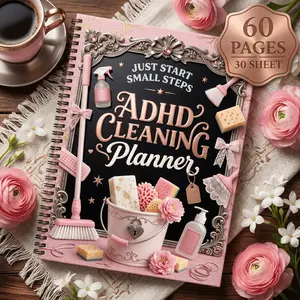 ADHD Cleaning Planner Spiral Bound Color Coded Daily Weekly Monthly Yearly Schedule Household Chore List Task Management Notebook for Mom Housewife Office Workers