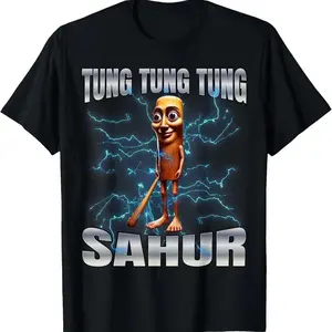 Winter outfit 100% Cotton Unisex Tung Tung Tung Sahur T-Shirt women graphic shirts