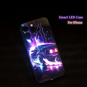 Smart Voice-controlled LED Light Phone Case, 7 Color Luminous Shell, Suitable For Iphone14/15Plus/14 Pro Max/13 Pro, Shockproof Glass Christmas-Gift Case