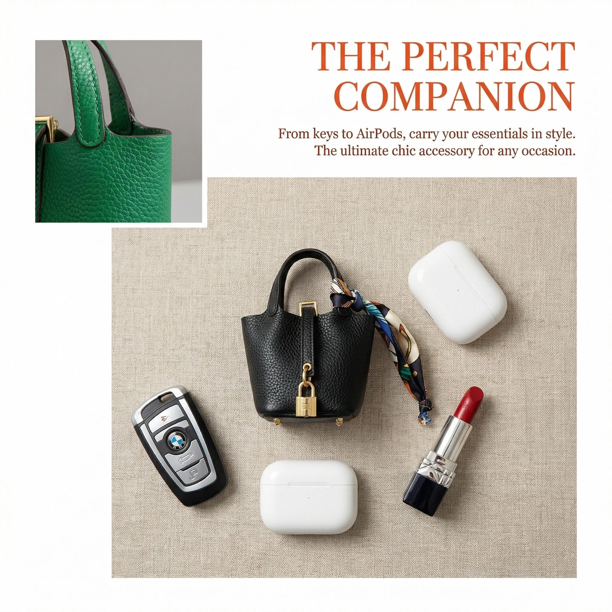 Mini Vegetable Basket Bag Pendant Keychain - High Quality Leather with Colorful Strap, Cute Car Keychain & Bag Charm Accessory